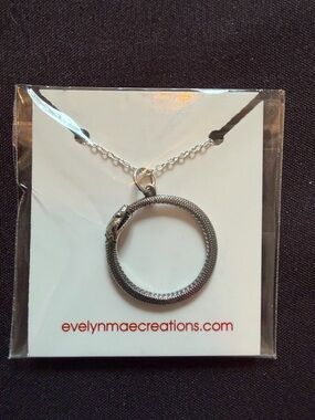 Evelyn Mae Creations Silver Ouroboros Pendant Necklace